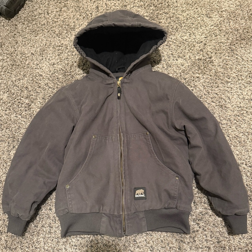 The Berne Youth 7-8 Softstone Duck Hooded Jacket (model BHJ52)